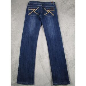 7 For All Mankind jeans with RARE Orange and gold sequined 7s on back pockets 💕